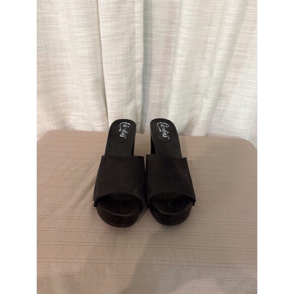 Vintage Candies‎ Black Suede Platforms 90s Y2K Studded Made In Italy Size 10 - Picture 3 of 8